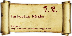 Turkovics Nándor névjegykártya